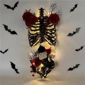 Floral Skeleton Torso Halloween Decor - Indoor Decorations with Easy Assembly